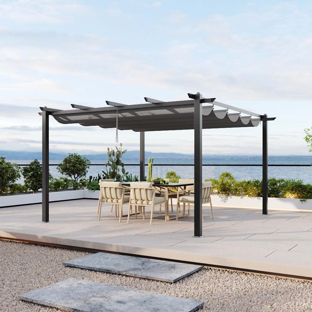 13x13ft Aluminium Garden Gazebo Adjustable Canopy Waterproof Patio Outdoor Shade